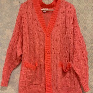 LARGE LULAROE LUCILLE CABLEKNIT BUTTON-UP CARDIGAN